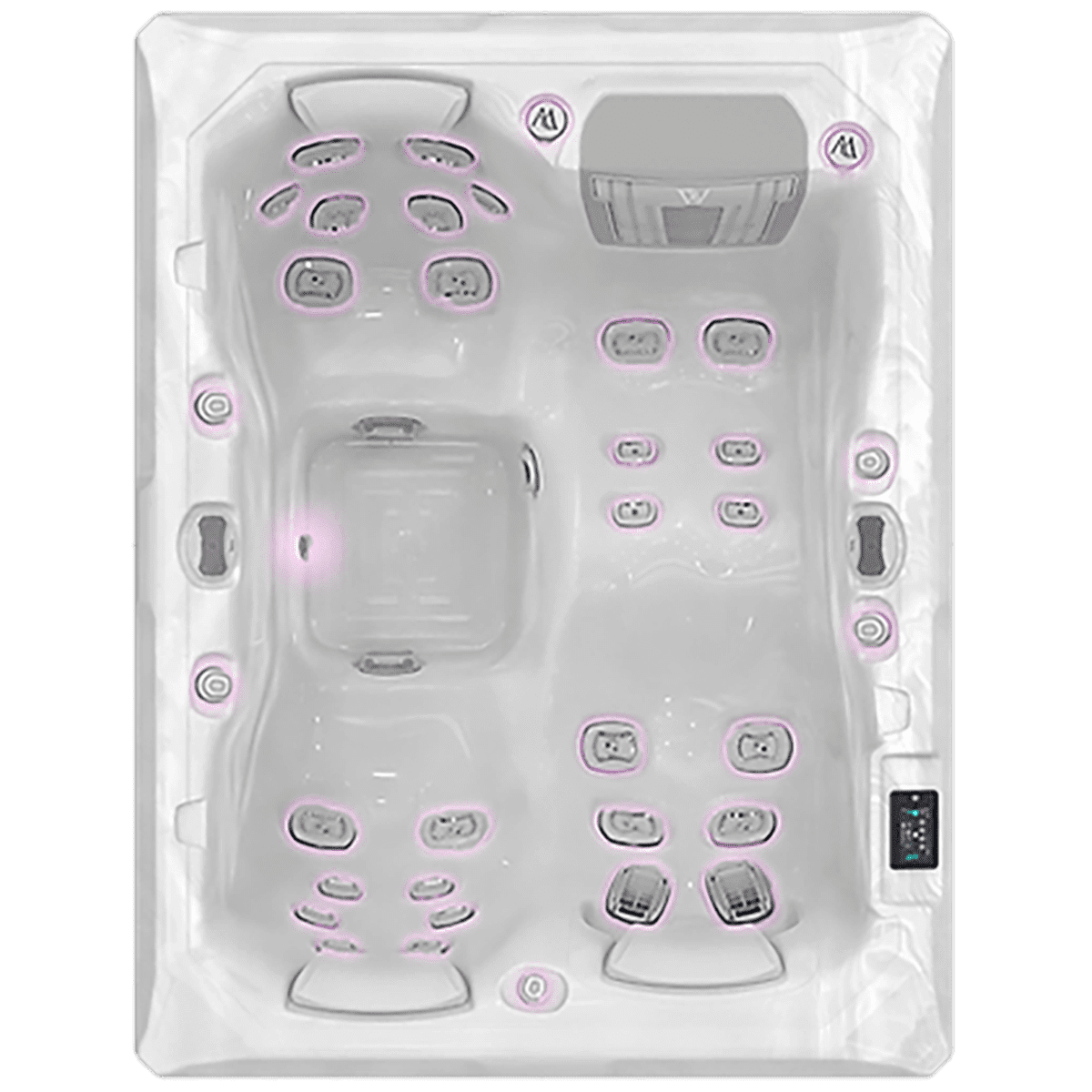 spa blanc teide de Wellis avec 3 places et des jets de massage, led intégrées